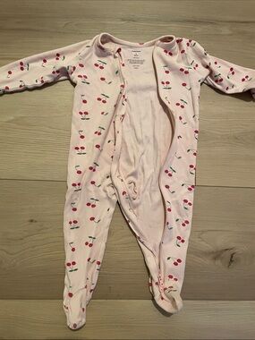 Nordstrom Pink Cherry-Print Footed One-Piece